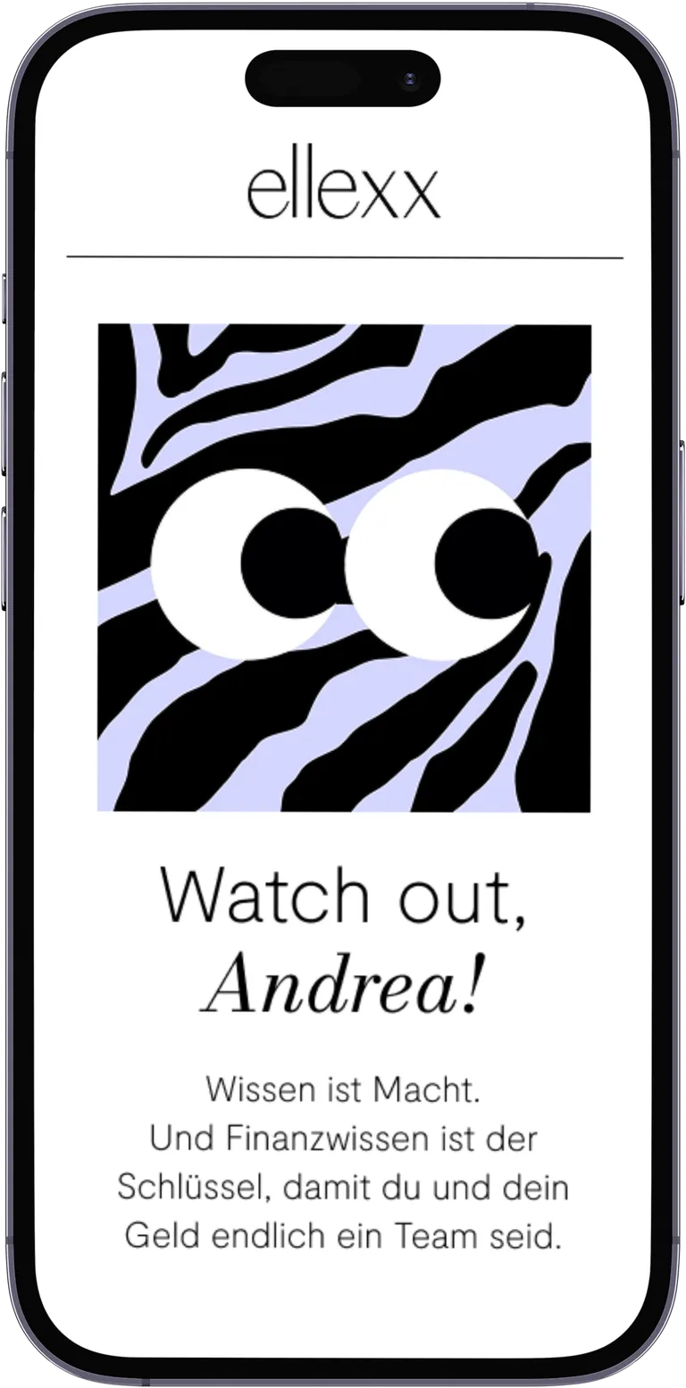 Beispiel des ellexx Newsletters auf einem Smartphone