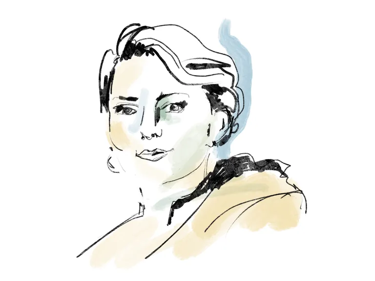 Illustriertes Portrait der ellexx Kolumnistin Rosanna Grüter.
